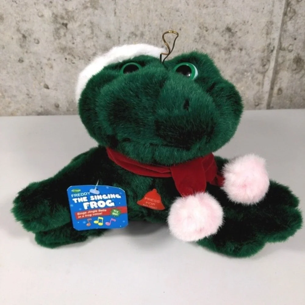Freddy The Singing Frog Christmas Plush Fun World Holiday Musical Toy Vintage‎